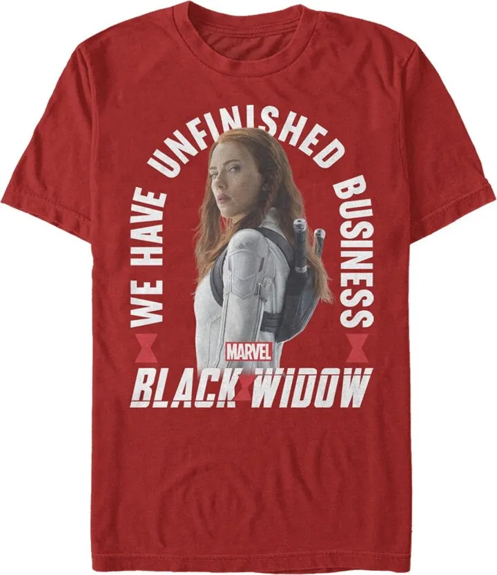 Men's Marvel Black Widow Business T-Shirt - Red - 3X Large