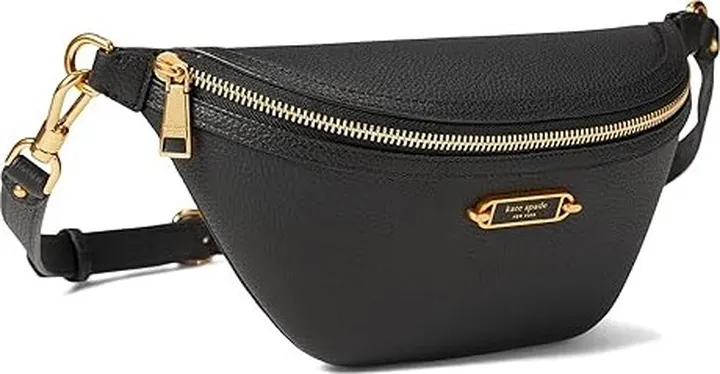 Kate Spade New York Gramercy Pebbled Leather Medium Belt Bag (Black) Handbags