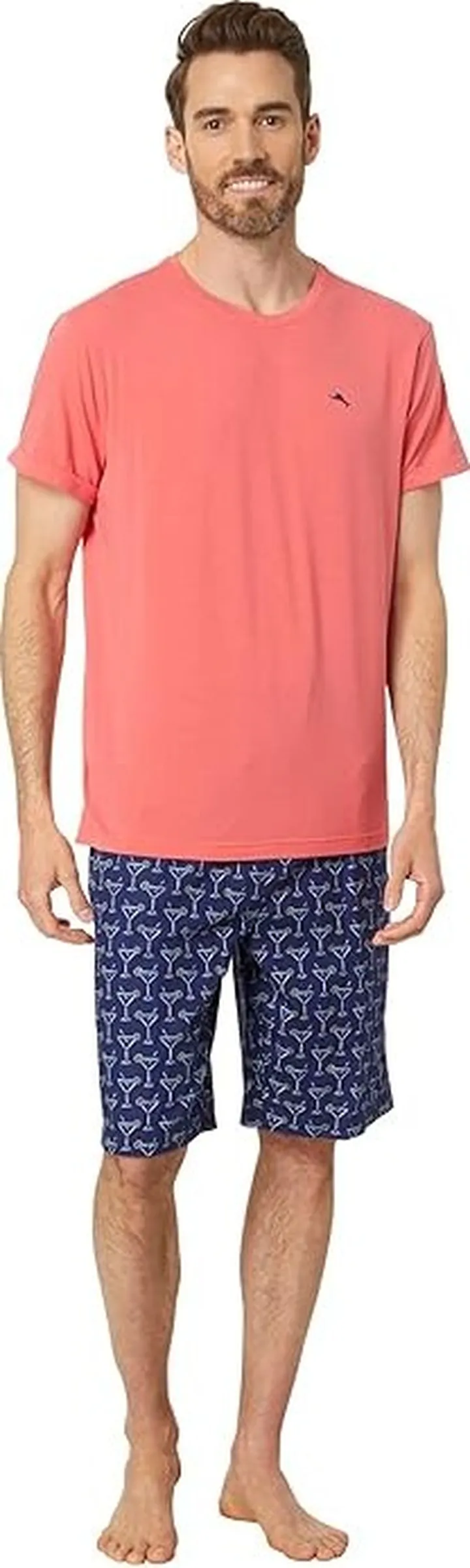 Tommy Bahama Woven Jam PJ Set (Navy Cocktails) Men's Pajama Sets