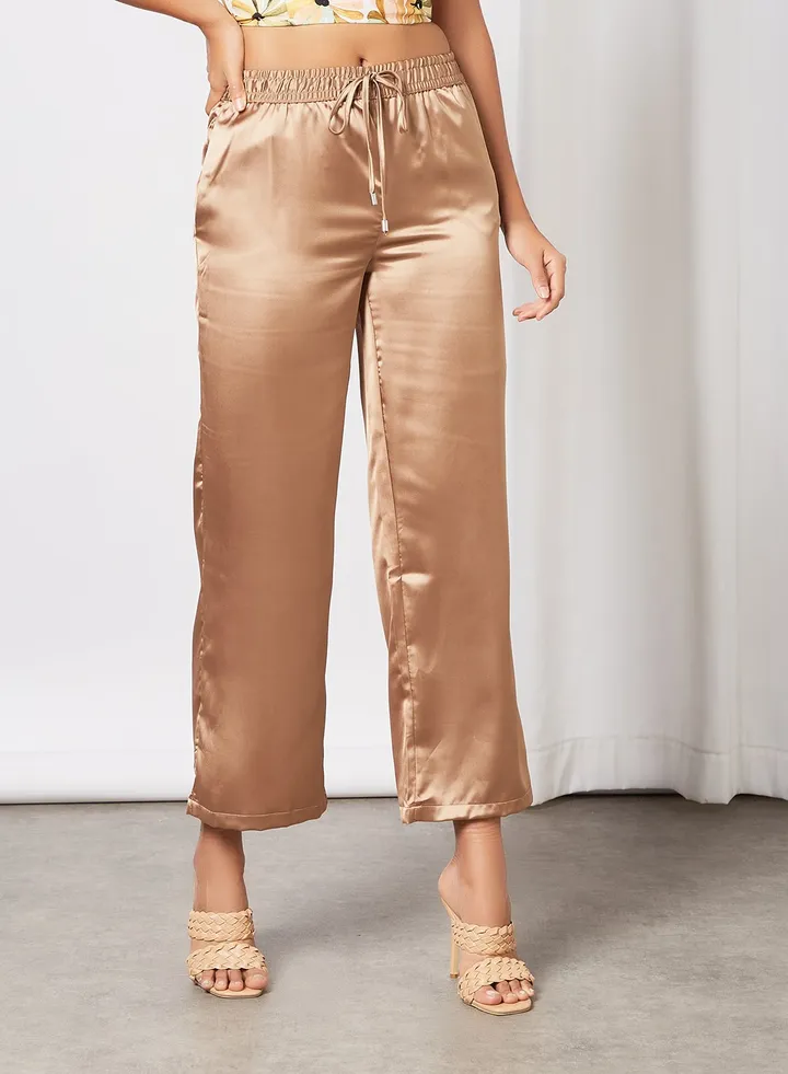 Satin Pants Brown
