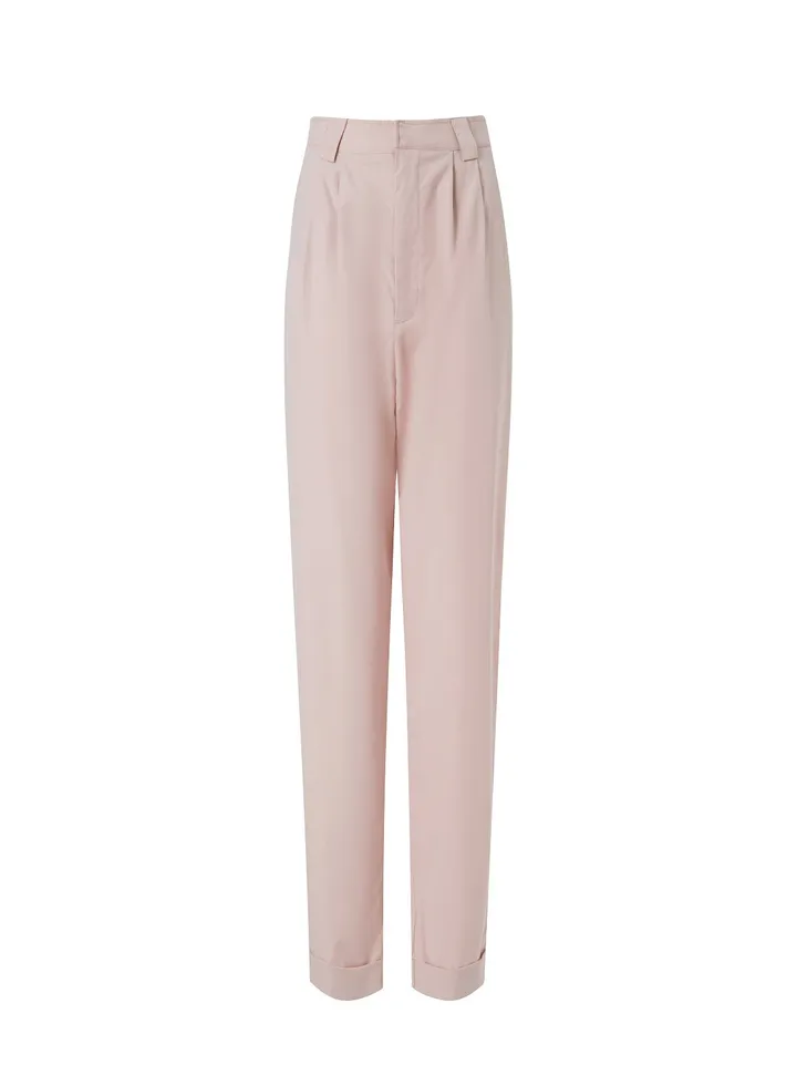 Women Slant Pocket Wide Leg Pant Pink