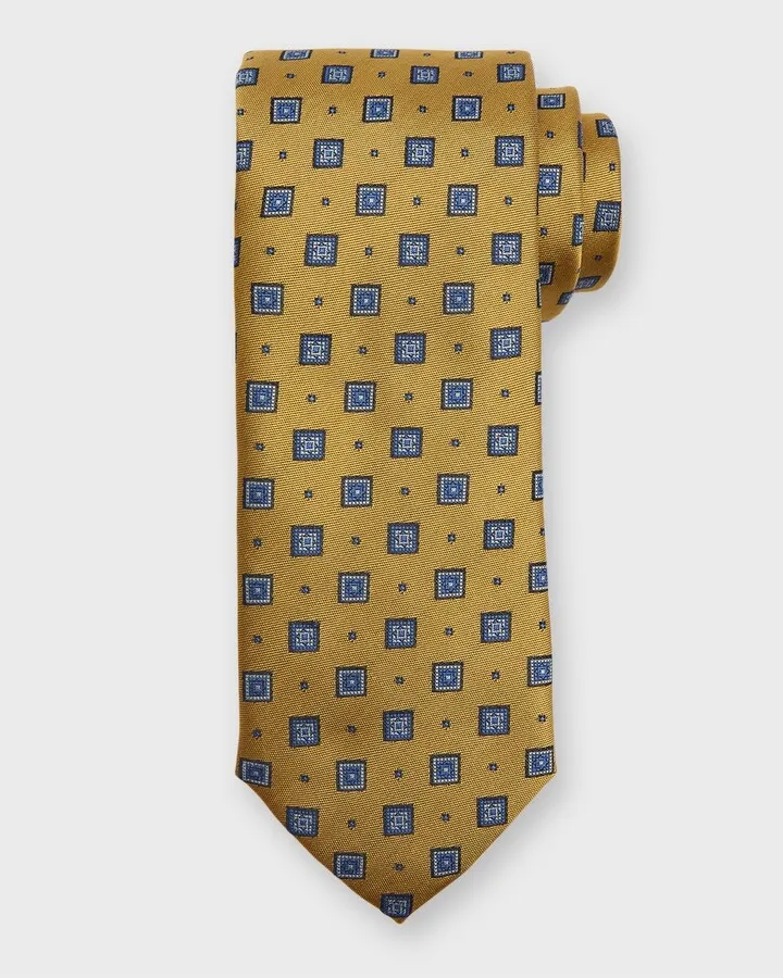 Men's Medallion Jacquard Silk Tie