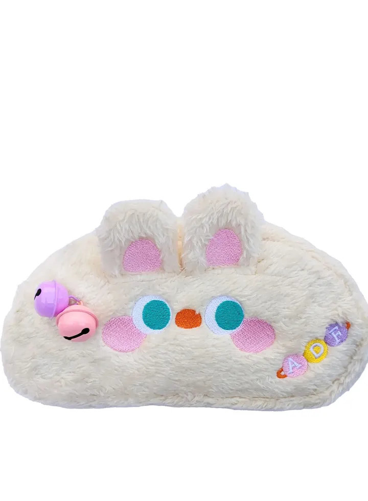 Kawaii Pencil Pen Case, Big Capacity Pen Bag Box, Cartoon Animal Creative Pencil Cases Boxes, Suitable for Teen Girls Adults (Beige Bunny)