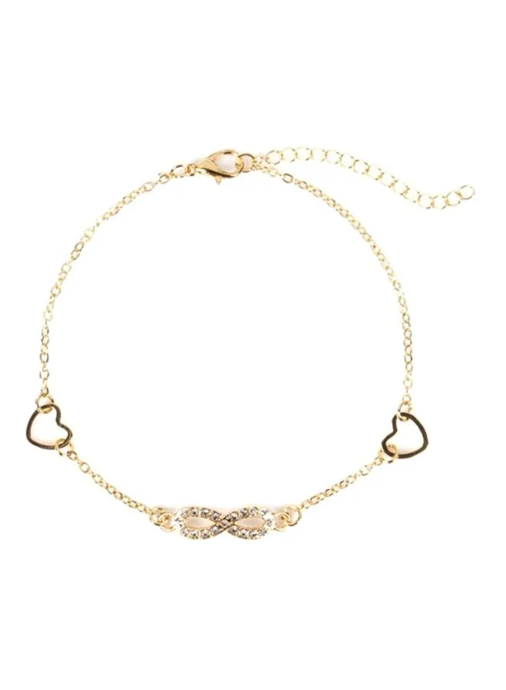 Metal Stone Studded Anklet