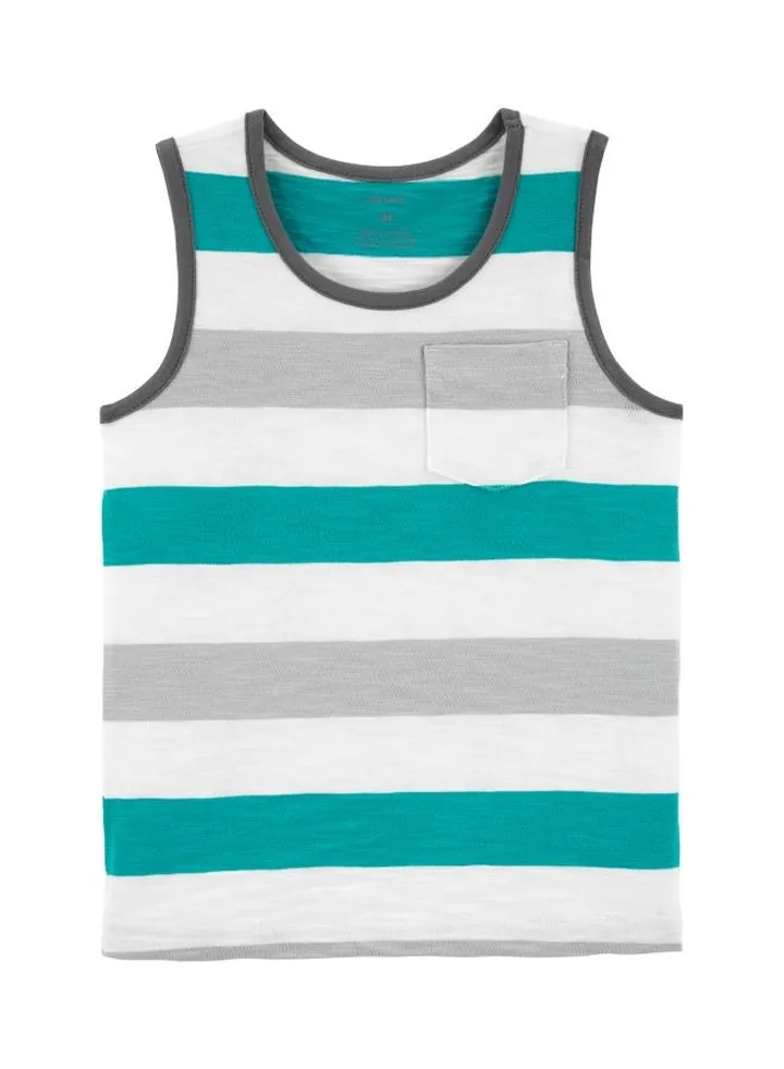 Kids Striped Slub Jersey Tank Top Multicolor