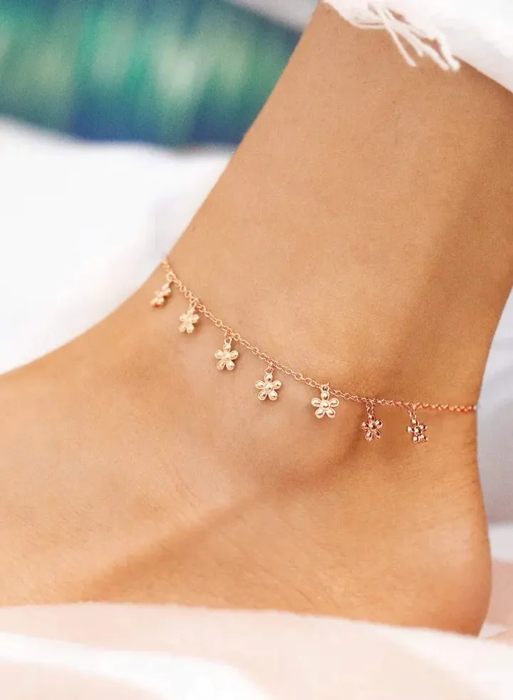 Pettit Daisies Anklet - Silver