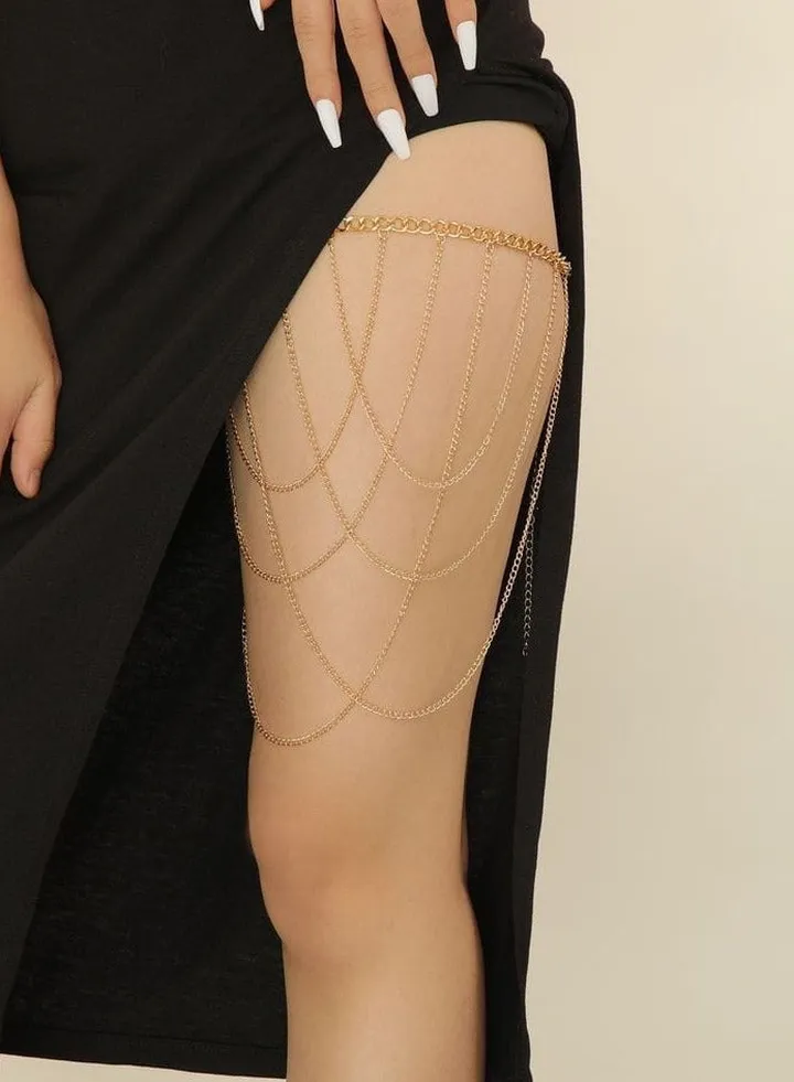 EvancyStore Handmade Thigh Chains Anklet Gold women's accessories