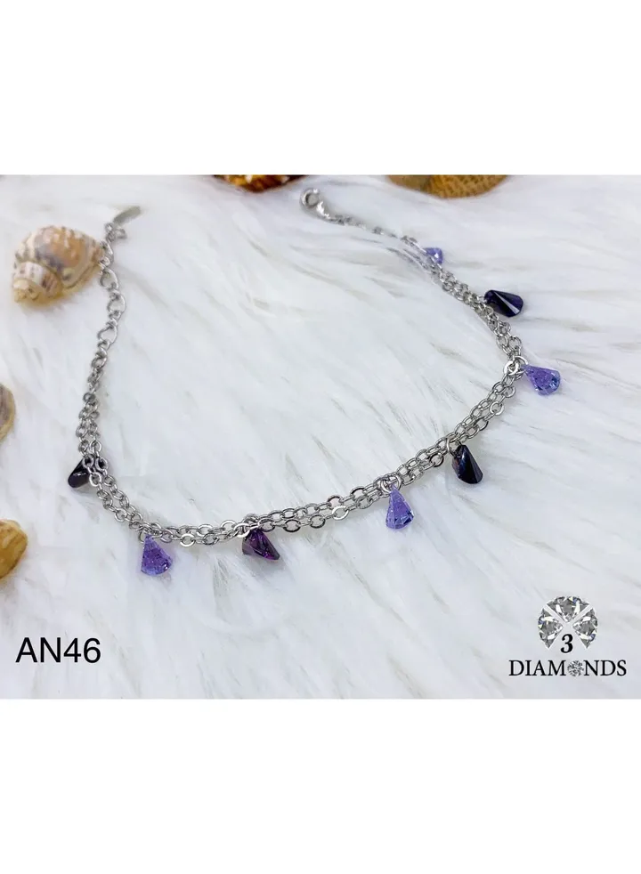 3Diamonds Anklets For Women Platinum Plated