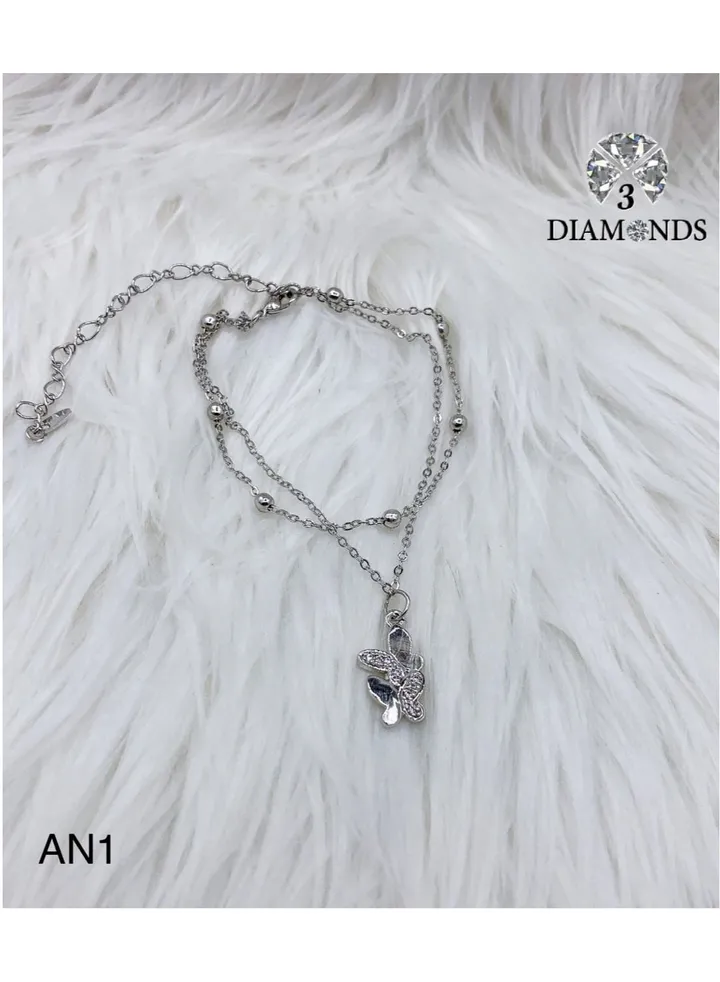 3Diamonds Anklets For Women Platinum Plated