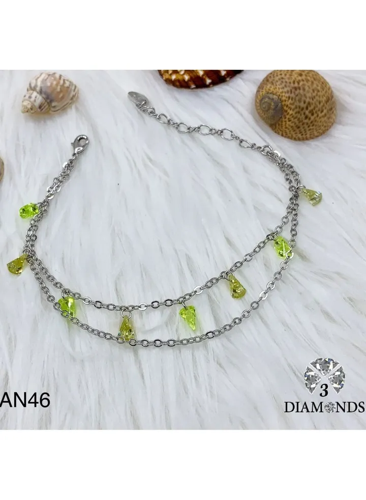 3Diamonds Anklets For Women Platinum Plated