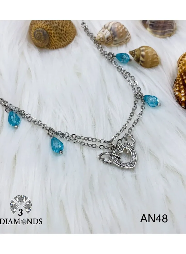 3Diamonds Anklets For Women Platinum Plated