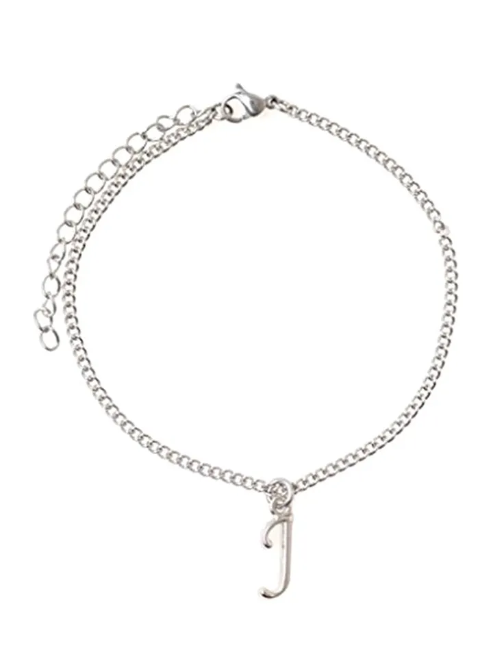 J letter Metal Anklet