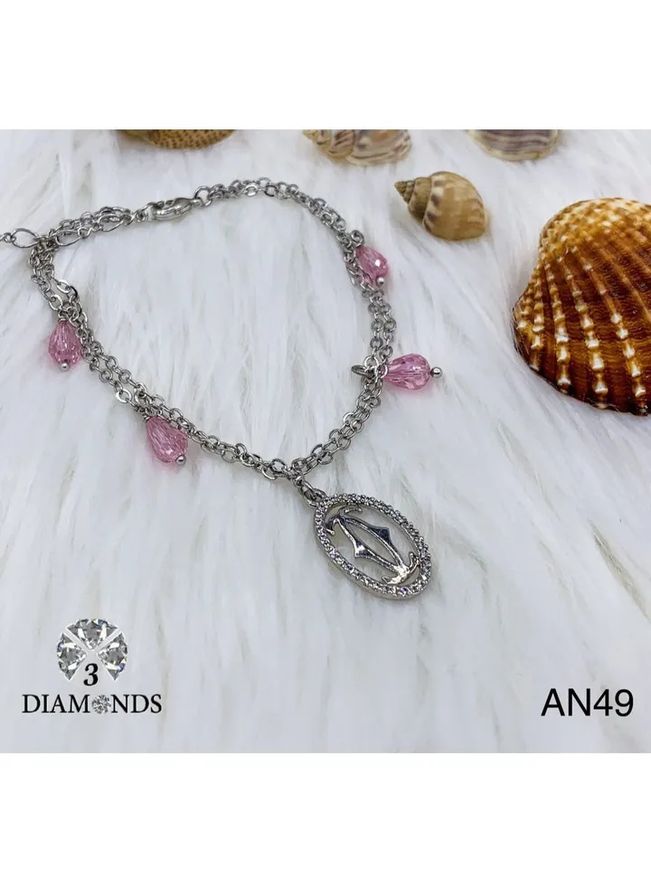 3Diamonds Anklets For Women Platinum Plated