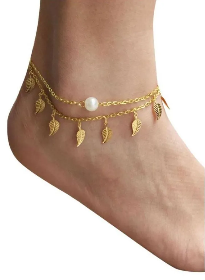 Metal Leaf Chain Anklet