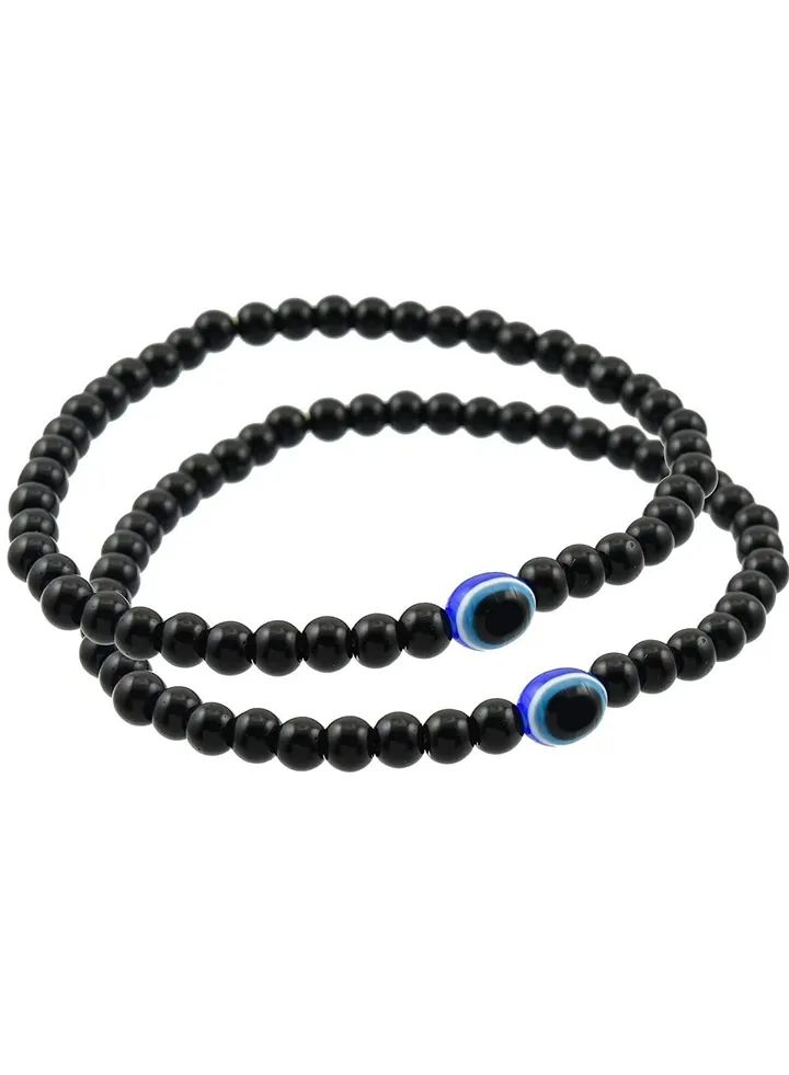 Black Beads Evil Eye Anklet