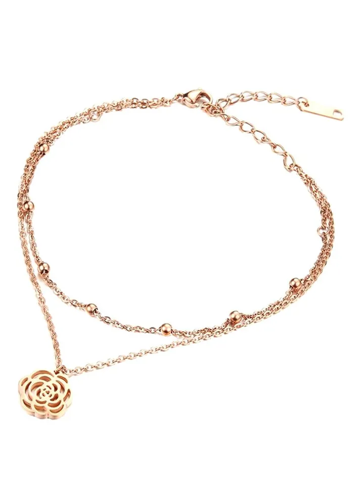 Rose Gold Plated Adjustable Anklet