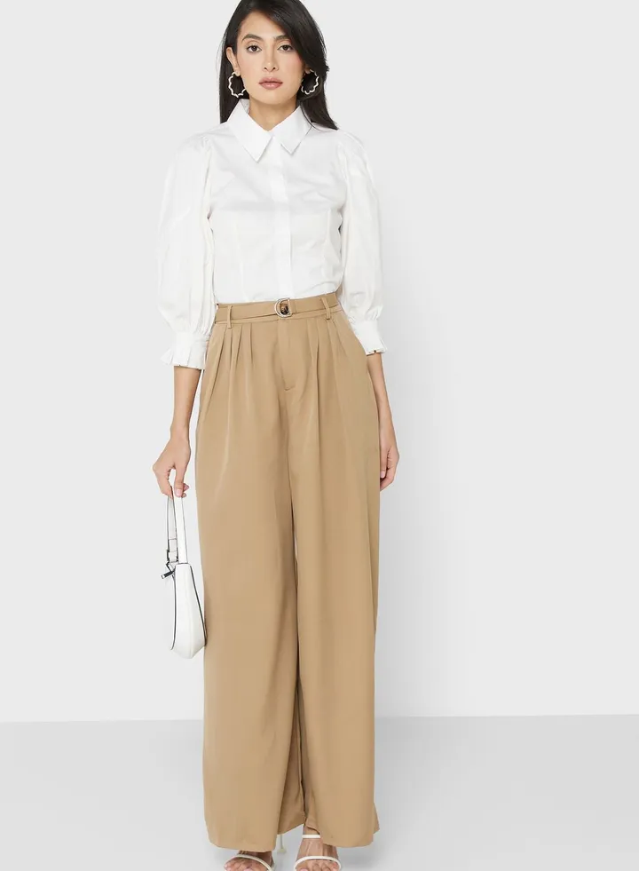 Belted Flare Pants