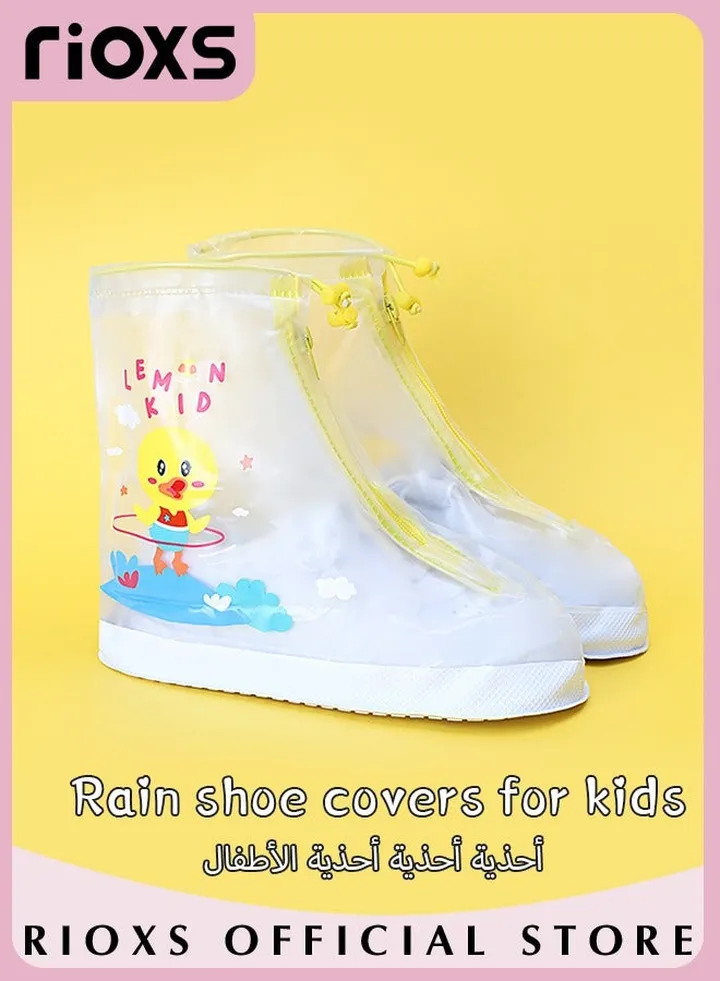 Kids Boys Girls Cartoon Rain Shoes Covers Waterproof Sand-Proof Non-Slip Shoes Covers Reusable Rain Boots Overshoes For Outdoor