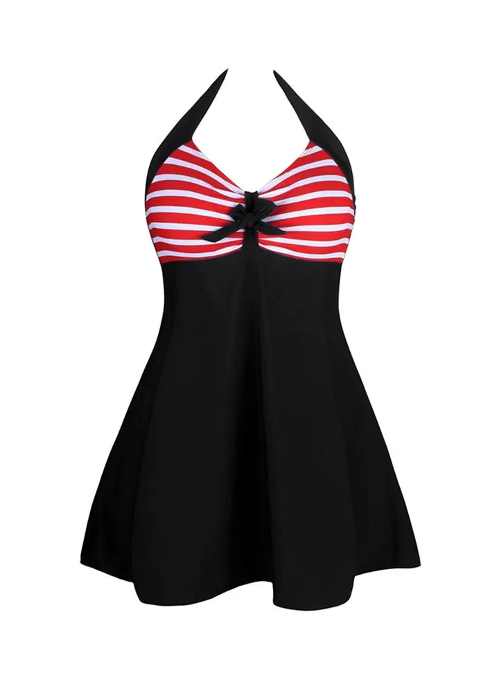 One-Piece Swimwear Black/White/Red