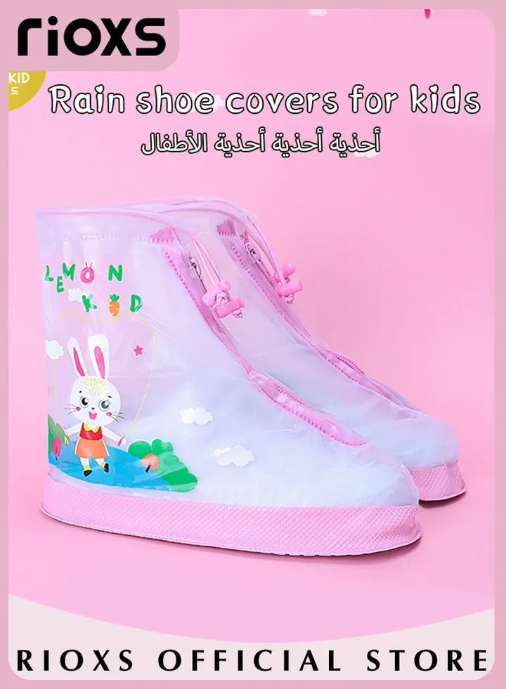 Kids Boys Girls Cartoon Rain Shoes Covers Waterproof Sand-Proof Non-Slip Shoes Covers Reusable Rain Boots Overshoes For Outdoor