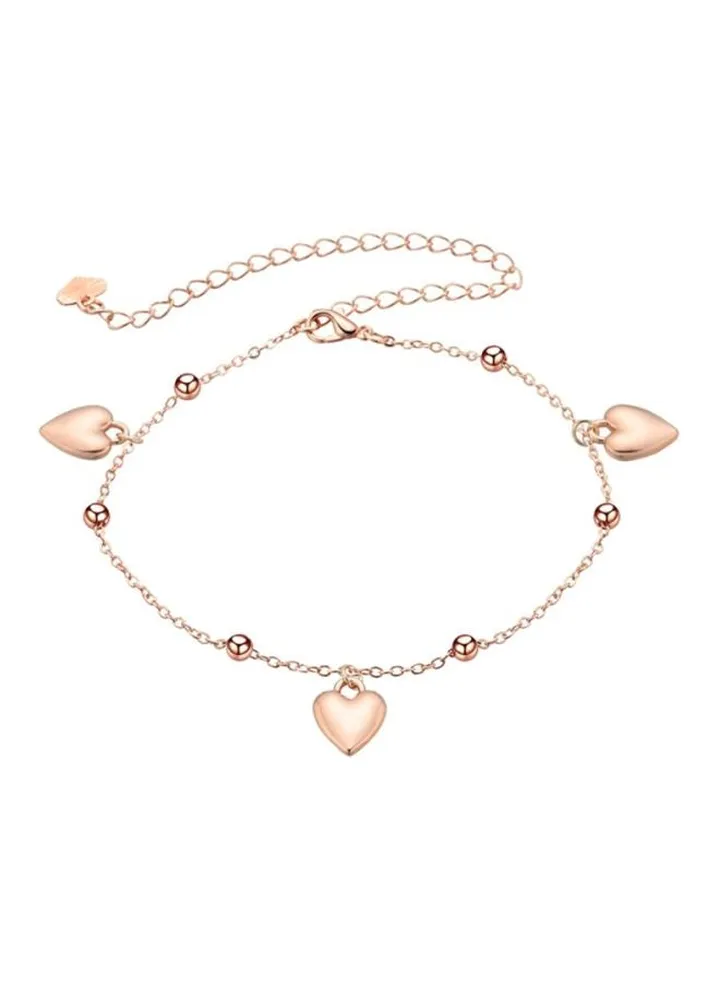 Three Heart Pattern Metal Anklet