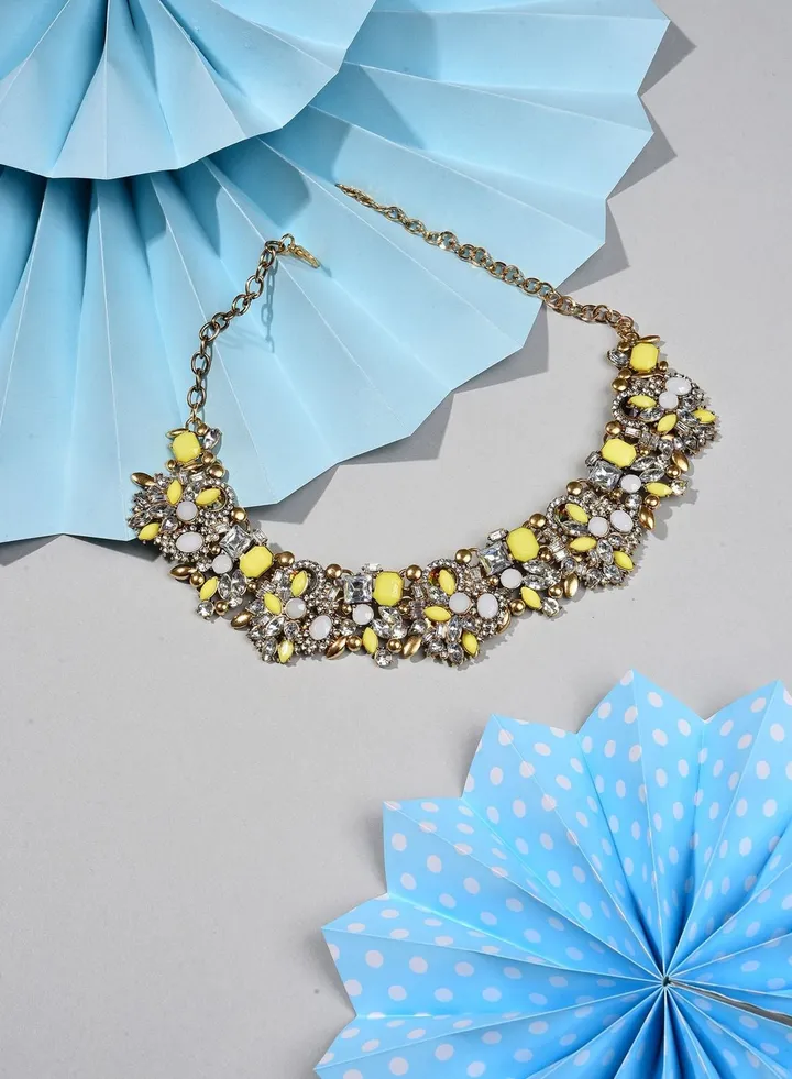 Gold Plated Designer Stone Necklace
