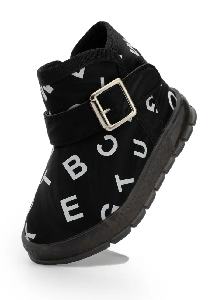 Lucky Kids Baby Boys Girls High Top Ankle Synthetic Leather Soft Rubber Sole Anti-Slip Toddler Winter Boots