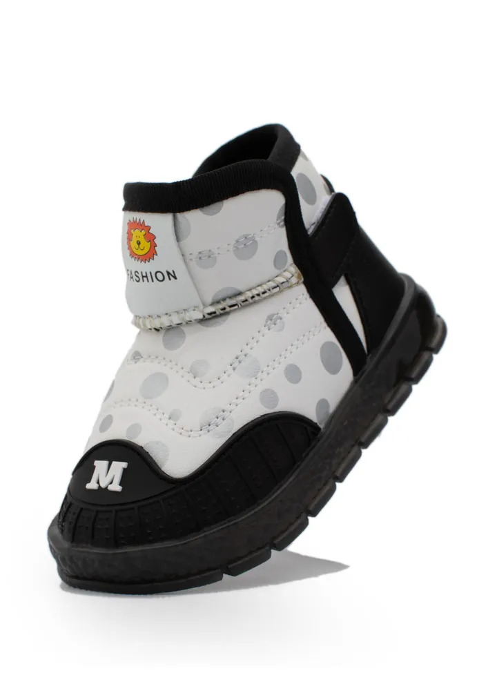 Lucky Kids Baby Boys Girls High Top Ankle Synthetic Leather Soft Rubber Sole Anti-Slip Toddler Winter Boots