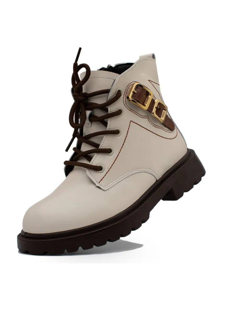 Lucky Kids Unisex Patent Leather Winter Ankle Boots With Classic Lace Up Side Zipper And A Side Buckle For Kids/Adults