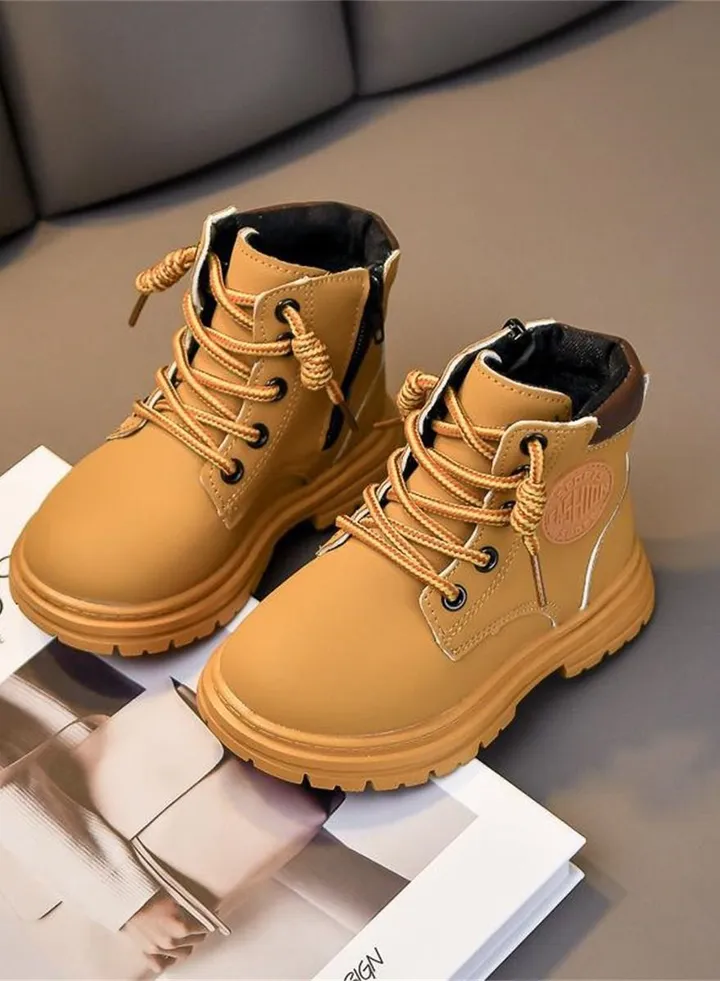 Boys And Girls Fashion Soft bottom Ankle Boots Yellow