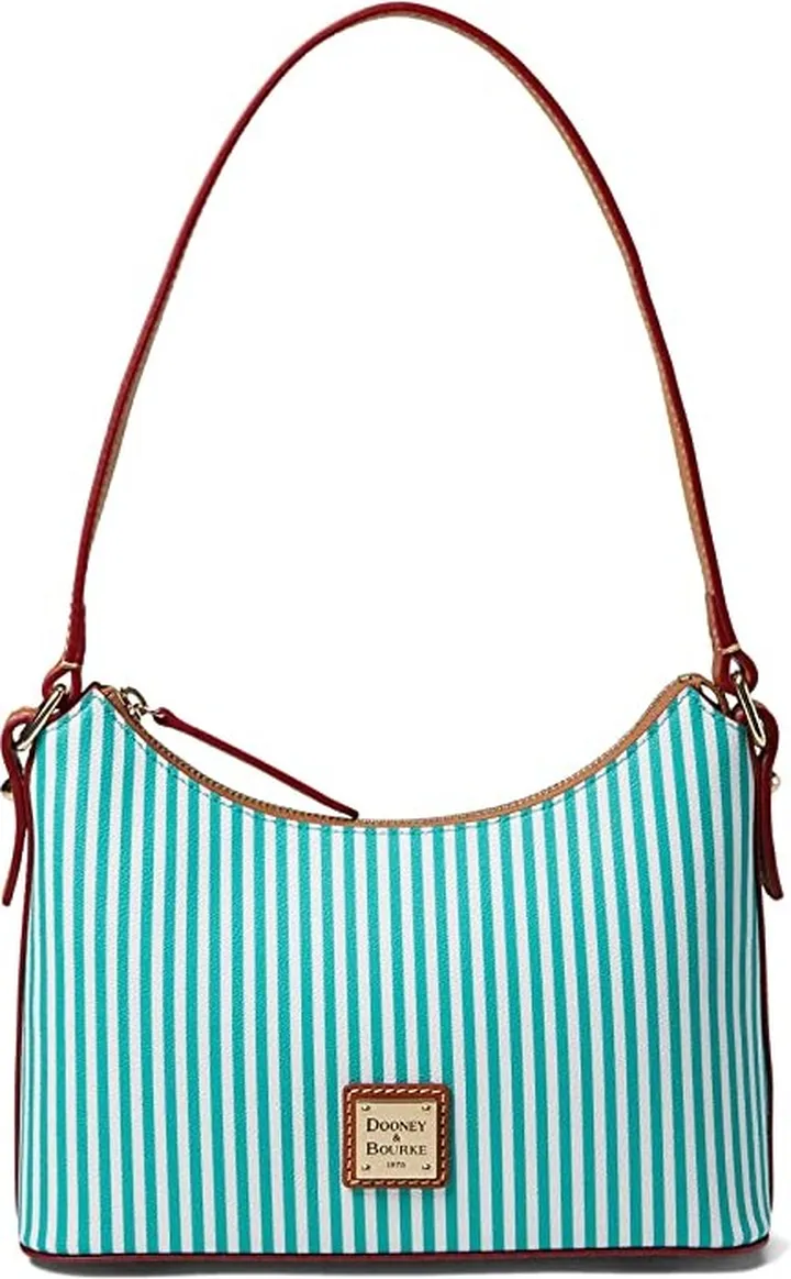Dooney & Bourke Stripe Baguette (Seafoam) Handbags
