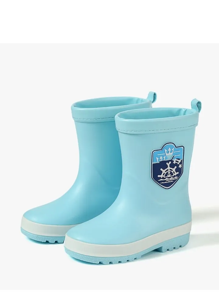 Children's Rain Shoes Boys And Girls Baby Non-slip Water Shoes Small Rubber Shoes Rain Boots Blue