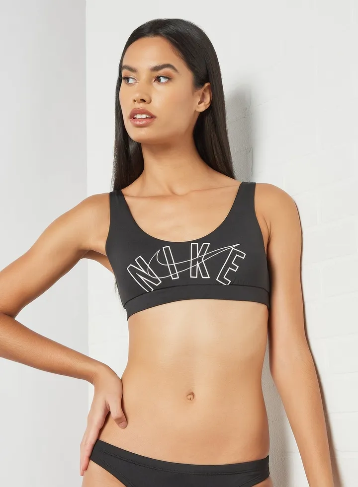 Scoop Neck Bikini Top Black