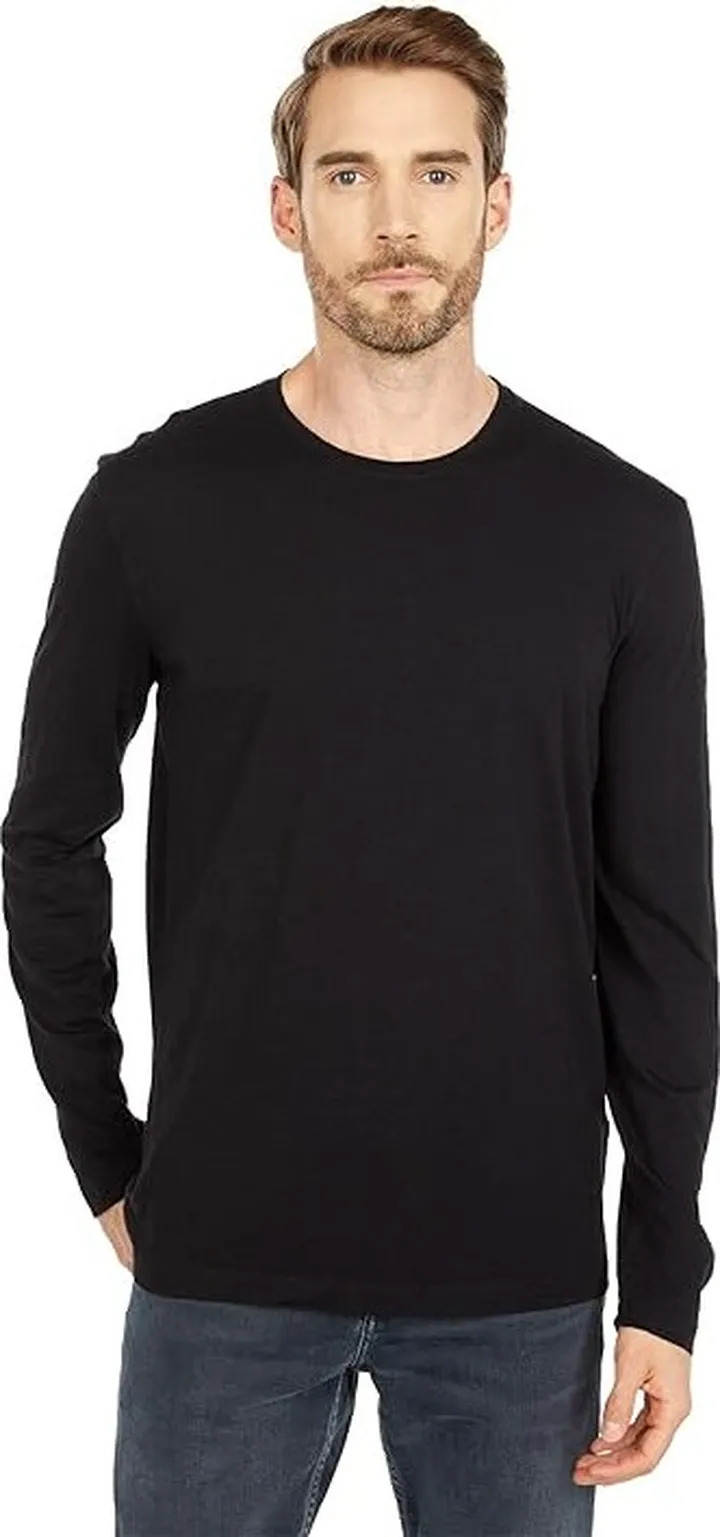 Mod-o-doc Venice Long Sleeve Slub Jersey Crew Tee (Black 2) Men's T Shirt