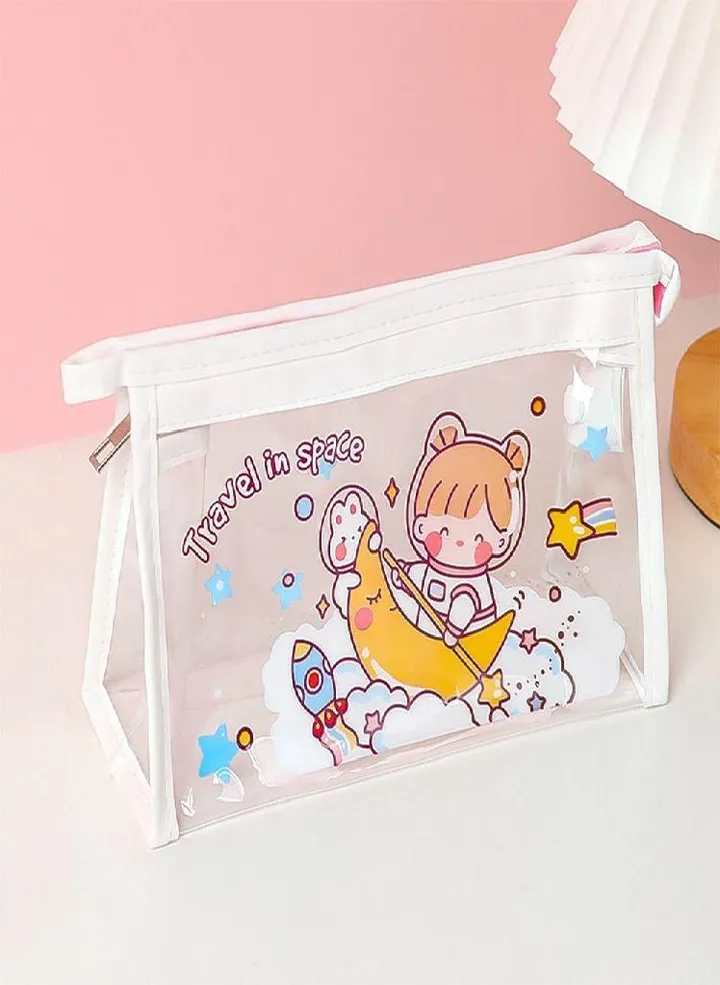 School Supplies Children Transparent Stationery Bag Pencil Pouch Pencil Bag Desktop Storage Bags