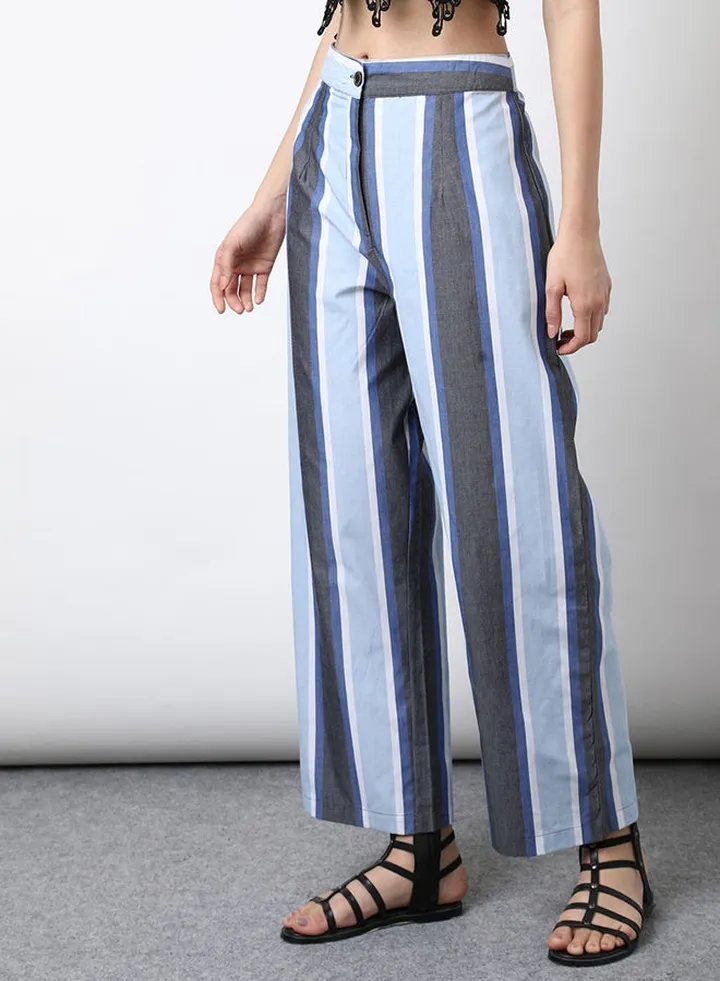High-Rise Pants Blue/Grey