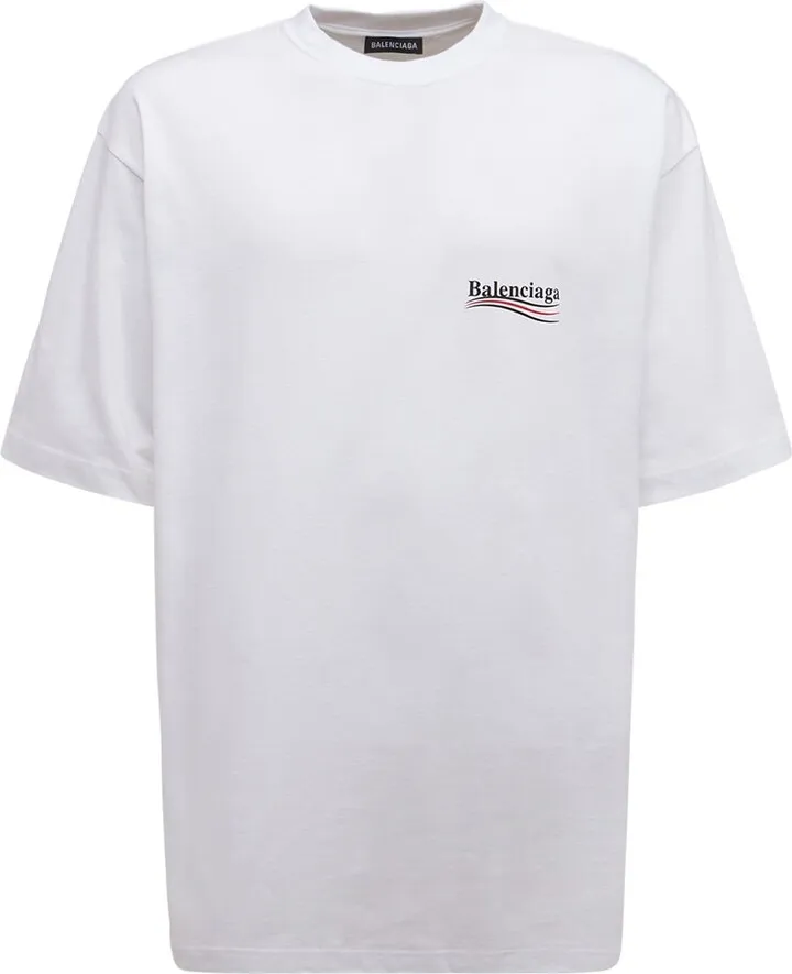 Political logo cotton jersey t-shirt