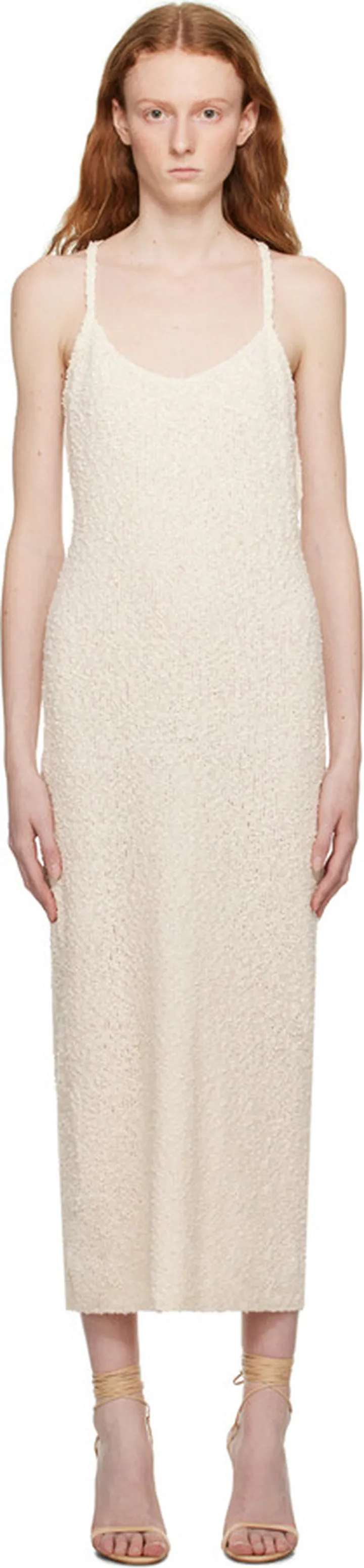 Magda Butrym Off-White Scoop Neck Midi Dress