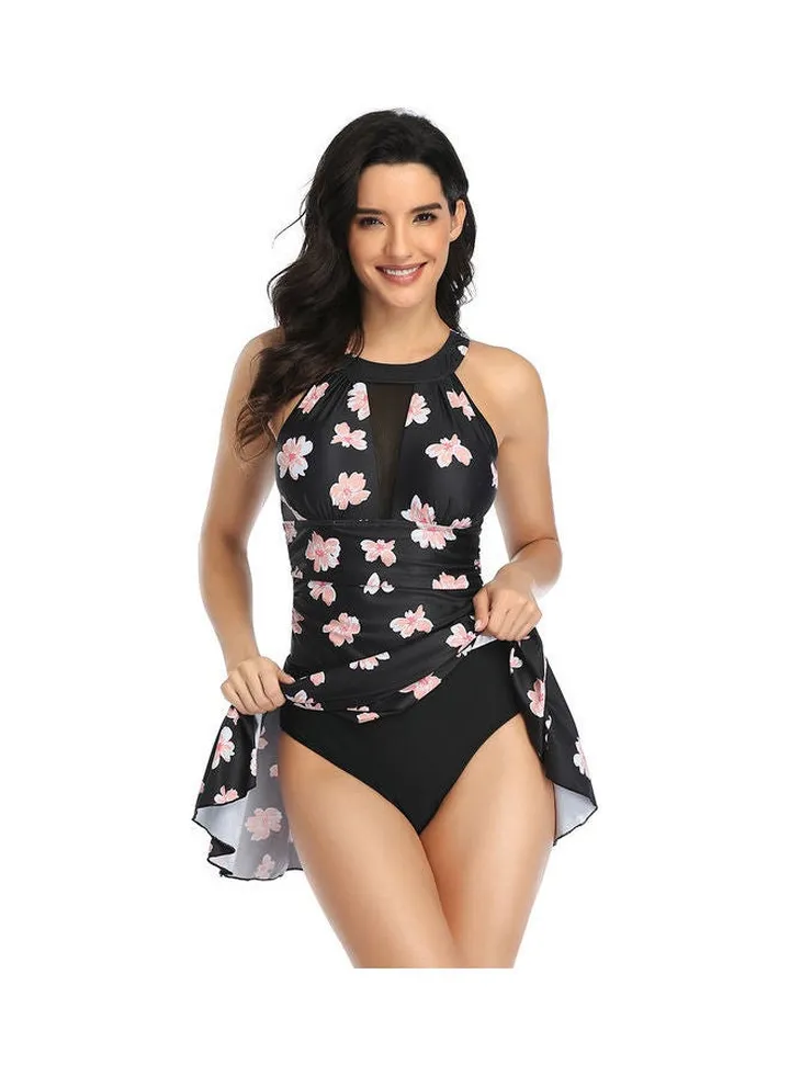 Padded One Piece Swimwear Black/Pink