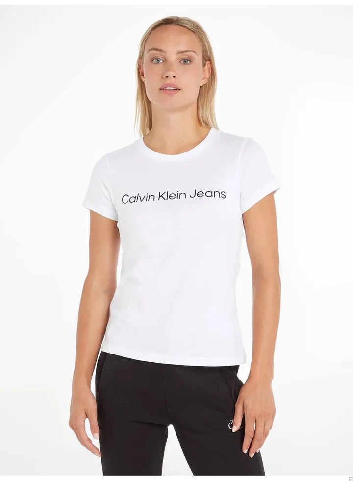 Women's Slim Organic Cotton Logo T-Shirt, White