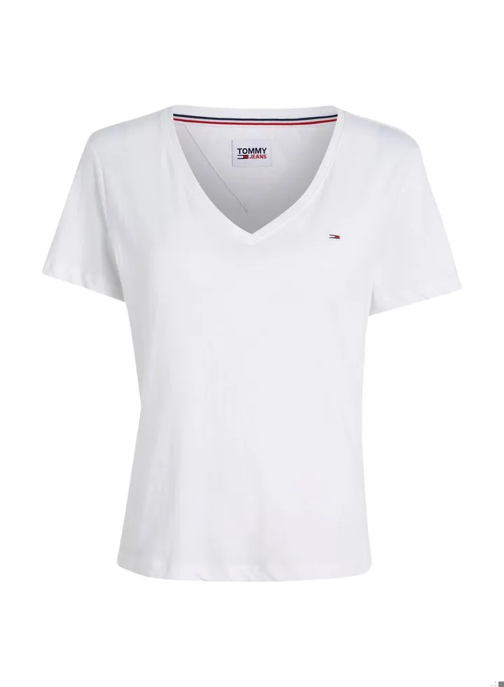 Women's Slim Soft V Neck T-Shirt, White