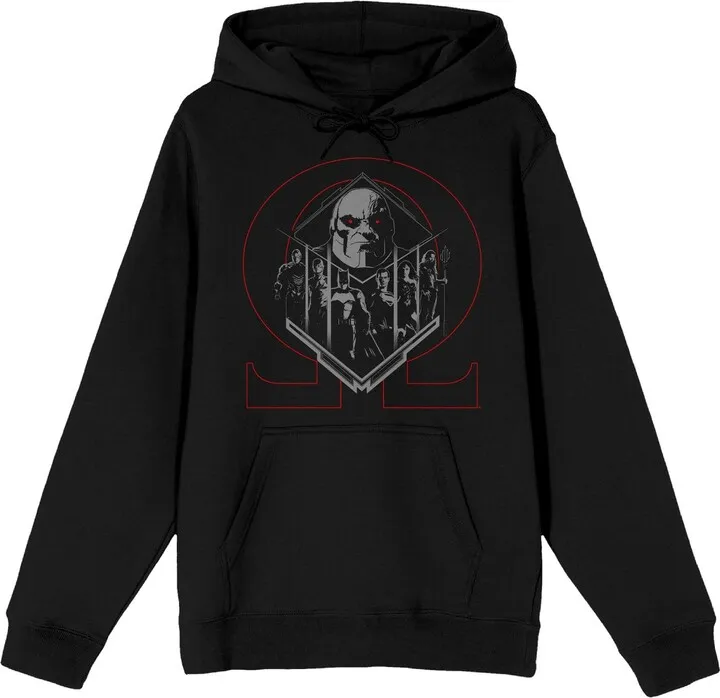 DC Comic Book Justice League Darkseid Black Graphic Hoodie -XL