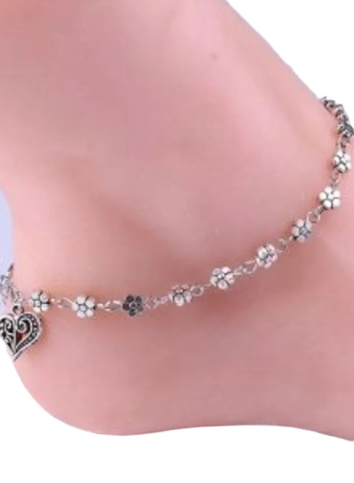 Daisy Flower Detail Anklet