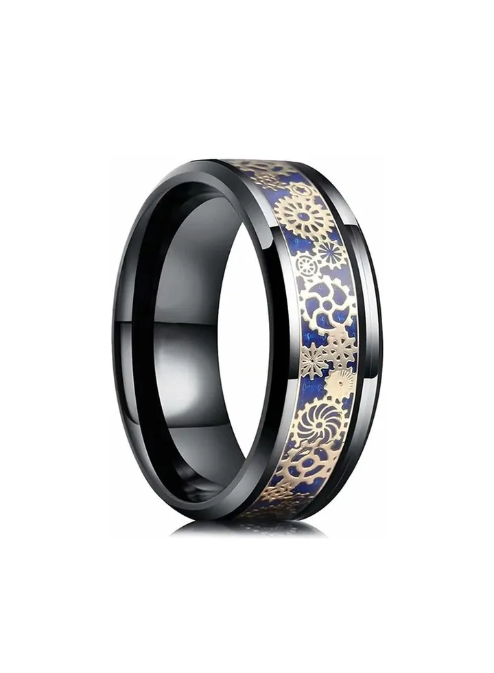 Stainless Steel Ring For Him Black/blue size 10/20