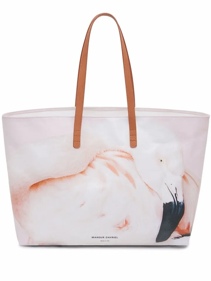 Flamingo-Print Tote Bag