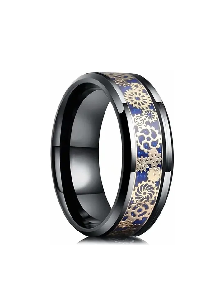Stainless Steel Ring For Him Black/blue size 9/19