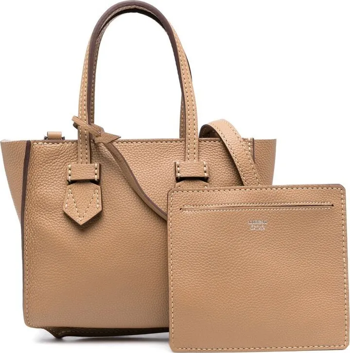 Pebble-Texture Leather Tote Bag