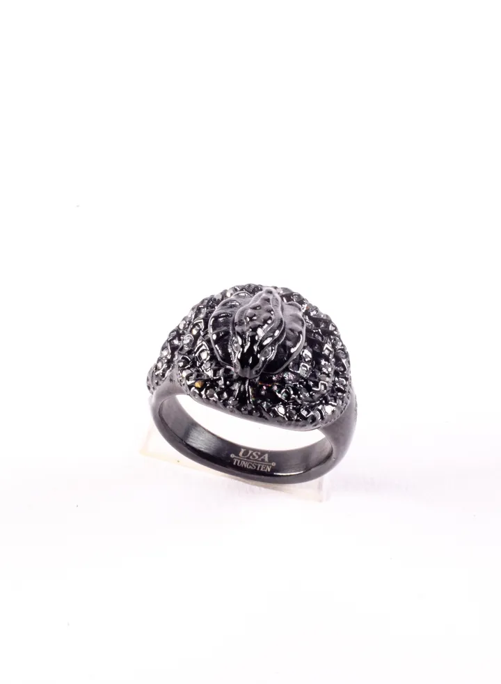 Tungsten Black Zirconic Cobra Ring For Him Size 9/19