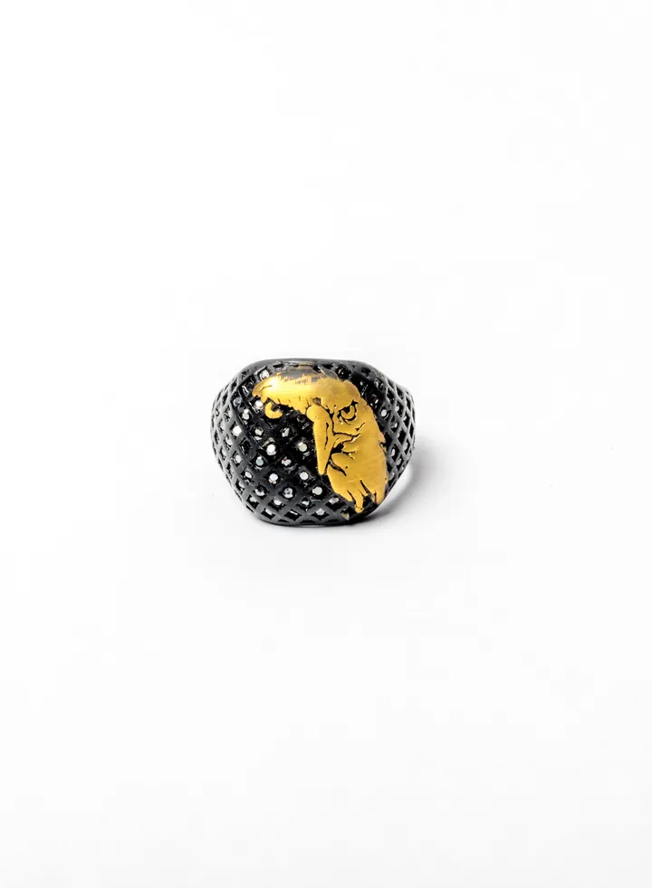 Tungsten Eagel Head Black Zirconic Ring For Him Size 11/21