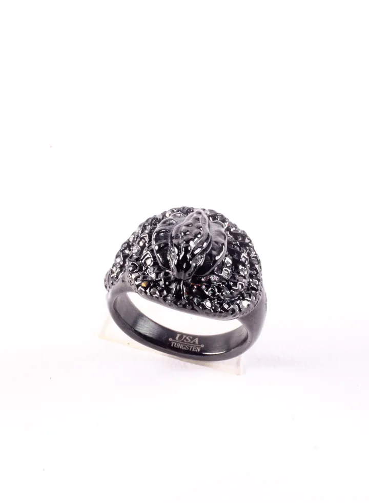 Tungsten Black Zirconic Cobra Ring For Him Size 10/20